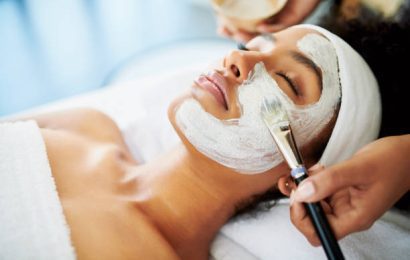 Shot of an attractive young woman getting a facial at a beauty spa